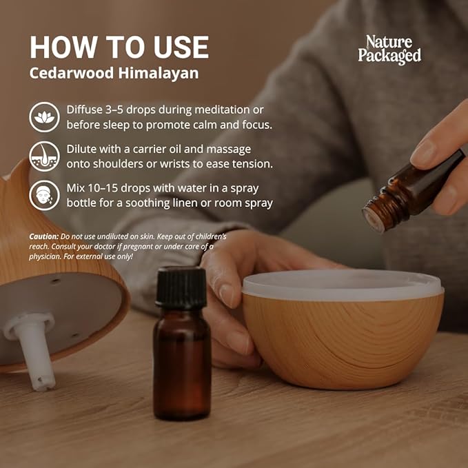 Cedarwood Himalayan Essential Oil - 100% Pure Steam Distilled Natural Cedarwood Himalayan Oil (Aceite de Cedro) from Natural Biotech NBT India for Aromatherapy & DIY Projects - 22lbs