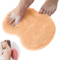 Shower Foot Scrubber Mat with Non-Slip Suction Cups, Foot Back Cleaning Pad Back Washer Exfoliating Bath Wash Pad, Non Slip Bathtub and Shower Mat with Suction Cups and Drain Holes