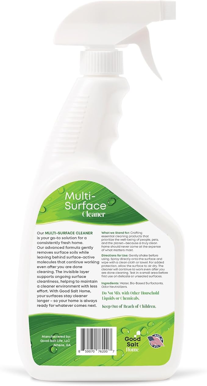 Good Salt Home Multi-Surface Cleaner Spray, Probiotic All Purpose Cleaner, Made in the USA, 32 Ounce Bottle