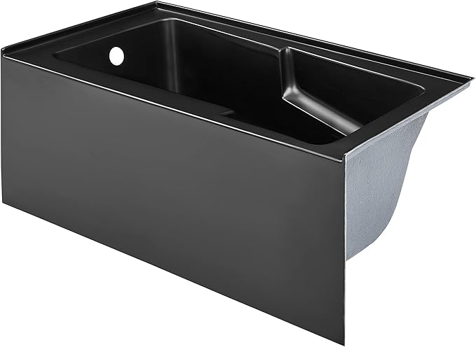 Voltaire 54 in. x 30 in. Acrylic Matte Black, Alcove, Integral, Left-Hand Drain, Apron Bathtub