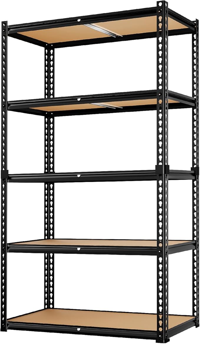 LEVELEVE 5-Tier Heavy Duty Storage Shelving Unit, 2000 lbs Capacity, Adjustable Metal Utility Shelf, 35" L x 16" W x 73" H for Garage, Kitchen, Pantry, Basement, Bathroom, Laundry