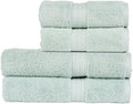 Christy Renaissance 4 Piece Blue Towel Set | 100% Egyptian Cotton | Luxury Bathroom Towels | Soft and Super Absorbent | 675 GSM | 2 Bath 2 Hand | Eggshell