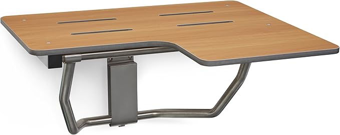 Seachrome 26" x 22.5” Teak Reversible Folding Transfer Tub/Shower Seat, ADA Compliant
