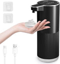GuDoQi Automatic Touchless Foaming Soap Dispenser, 4-Level Adjustable Foam, USB Rechargeable Hand Soap Dispenser for Bathroom, Kitchen Countertops, 12.2oz/360mL, Black
