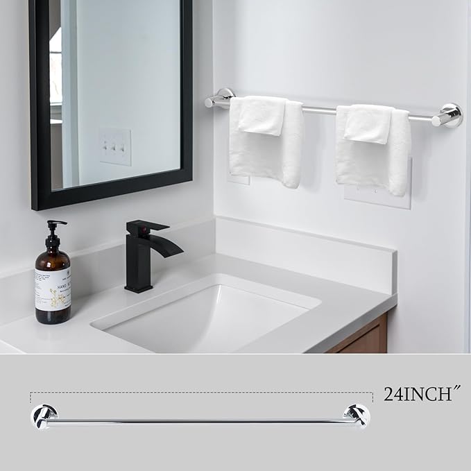 Polished Chrome Bathroom Hardware Set 4 Piece Towel Rack Bath Shower Accessories Set Adjustable Expandable Towel bar Wall Mounted