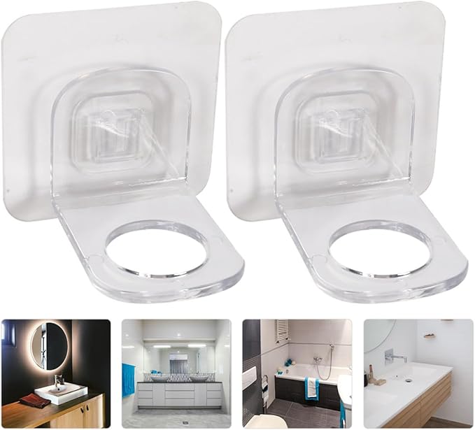 Garneck 2 Pcs Shower Gel Holders Wall-mounted Adhesive Storage Racks for Bathroom Kitchen Strong Sealing Shampoo and Shower Gel Bottle Organizers