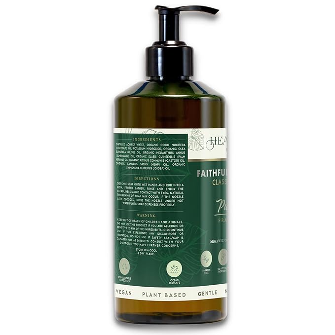 Liquid Castile Soap | Organic Olive and Coconut Oils | Non Drying Formula For All Skin Types | Naturally Fragranced Essential Oils (Fragrance Free)
