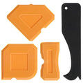 4 PCS Silicone Caulking Tool Set, Sealant Caulk Removal Finishing Grout Sealing Tools for Kitchen Bathroom Floor, Reusable Caulk Smoothing Applicator Kit (Orange)