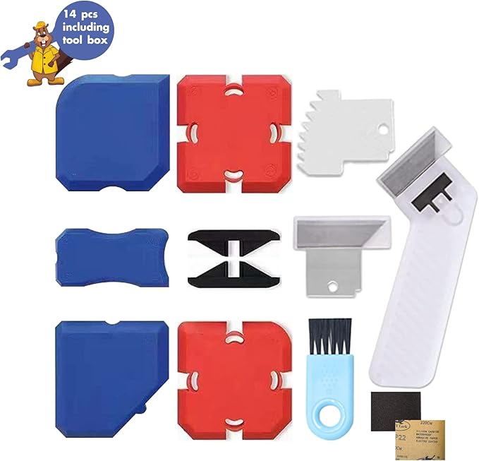 Silicone Profiling Kit, Professional Silicone Profiling Tool, Caulking Tool kit with Sealant Finishing Tools and Caulk Removal Tools