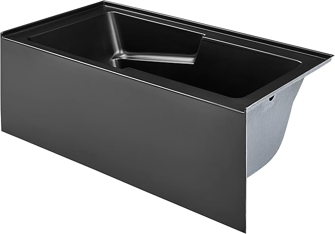 Voltaire 60 in. x 32 in. Acrylic Matte Black, Skirted Alcove, Integral, Right-Hand Drain, Apron Bathtub