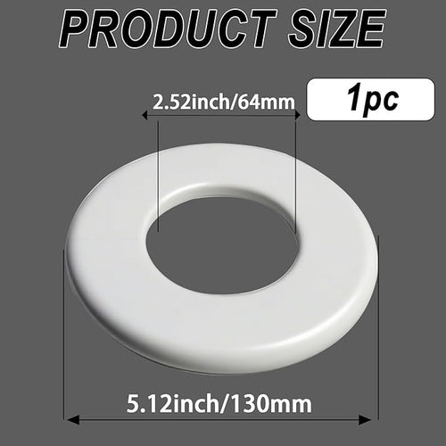 1 Pack Wall Split Flange for 2.52 Inch/64mm OD Pipe ABS Escutcheon Plate Self-Adhesive Round Plumbing Cover Plates for Water Pipe Faucet Decoration, White