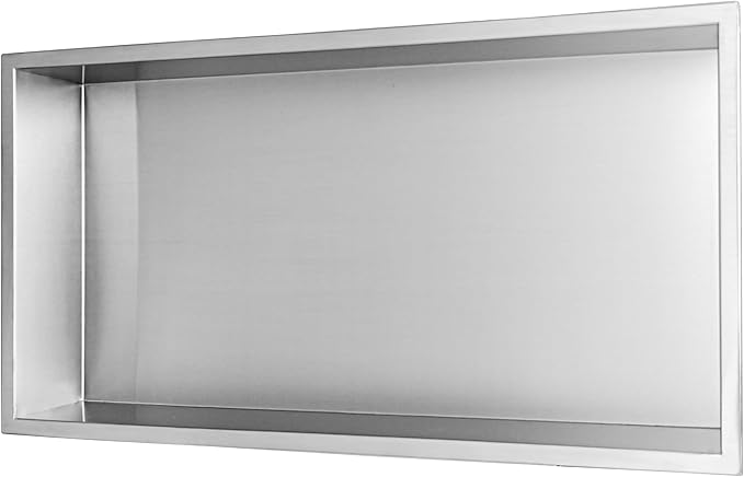 No Tile Needed Shower Niche for Shower Room Storage,Recessed Wall Niche Insert,Stainless Steel 304 (Brush, 12 * 24 in)