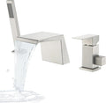 LIWEIKE Roman Tub Faucet with Sprayer Deck Mount Bathtub Faucet with Hand Shower for 3 Hole Waterfall Faucet with Hand Shower Brushed Nickel