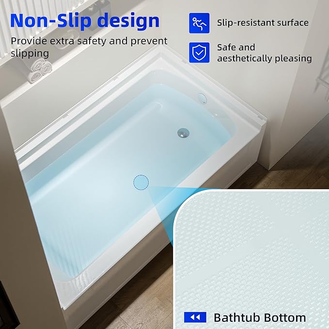 WOODBRIDGE 60” x 32” Alcove Soaking Bathtub in white with Left-Hand Drain Hole