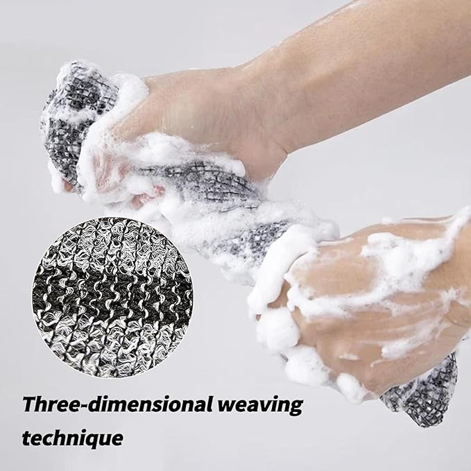 Blissal Exfoliating Shower Towel 47", Premium Scrub Wash Cloth for Body Face, Blissal Shower Towel for Smooth Skin, Quick Drying Durable-Body Scrubber with 2 Sides for All Skin Types (Pink)