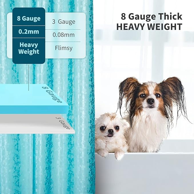 Bostofy Shower Curtain Liner Heavy Duty EVA, Waterproof Shower Liner with 12 Rust Proof Metal Grommets and 3 Weighted Magnet, 72 x 72 Inches Bathroom Shower Curtain, Teal