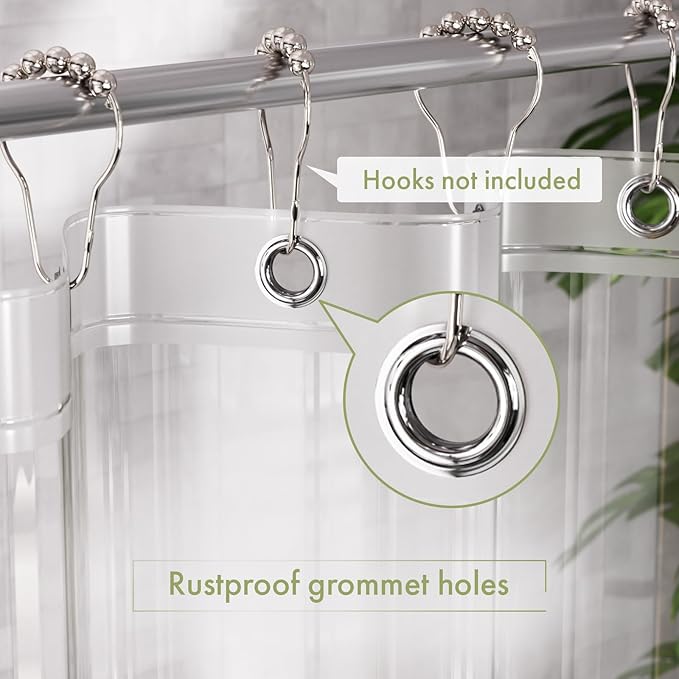 AmazerBath Camper Shower Curtain Liner 60x64, Clear Shower Curtain Liner, Waterproof Plastic Shower Liner, Cute Lightweight PEVA Shower Curtain with 3 Magnets and 10 Rustproof Metal Grommets