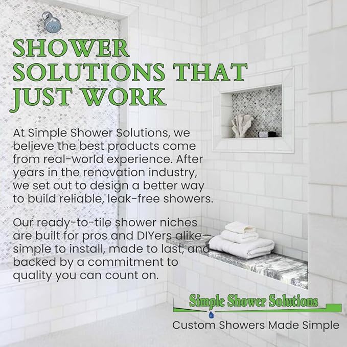 Shower Niche Insert Tile Ready, Recessed Wall Niche, Shower Inserts Kit for Bathroom Wall, Recessed Shelf Insert, Lightweight, Grid Surface for Easy Tile Application, Small Rectangle, 14x8 Inches