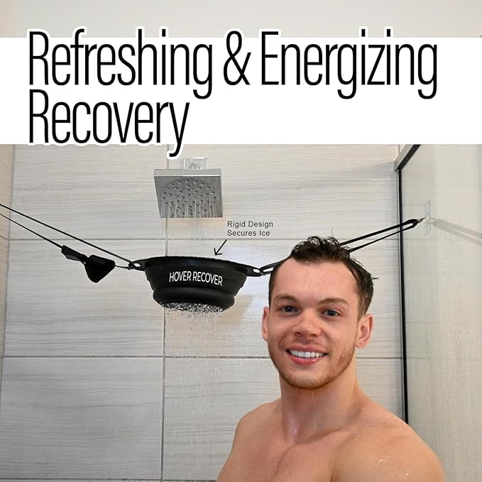 Ice Shower | Portable Cold Therapy Attachment for Any Shower | Ice Bath Recovery for Sore Muscles, Stress Relief, Camping, Hiking & Post-Workout Plunge | Home Cold Plunge Tub – Black