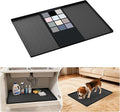 URMONA Waterproof Silicone Under Sink Mat 28'' x 22'' Shelf Liner for Kitchen and Bathroom, Cabinet and Counter Protector, Storage and Organizers, Litter Mat, Pet Cat Puppy Essentials(Black)