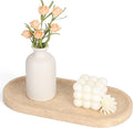 Natural Travertine Vanity Tray for Bathroom Countertop, 12" L x 6" W Light Beige Cream Decorative Tray with 4 Non-Slip Silicone Gaskets, Marble Tray for Jewelry, Perfume, Dresser Organizer