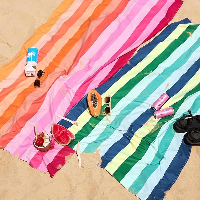 Dock & Bay Quick Drying Towel - for Sports & Gym - Compact, Lightweight - 100% Recycled - Includes Bag - Summer - Miami Sorbet, Extra Large (200x90cm, 78x35)
