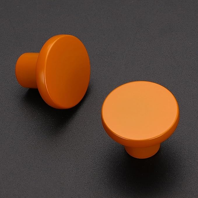 Ravinte 10 Pack Cabinet Knobs Orange Kitchen Cabinet Knobs Round Dresser Drawer Pulls Closet Door Pulls 1-1/5 Inch