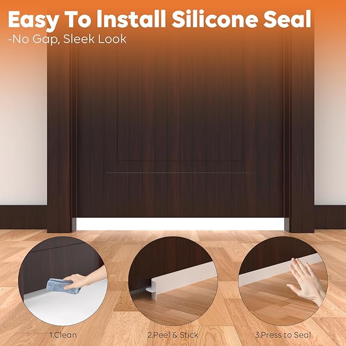 T-Shaped Silicone Door Weather Stripping for Side, 1.97 in x 50 Ft Door Draft Stopper Shower Seal Strip for Door Frame & Windows and Shower Sweep Gaps(White)