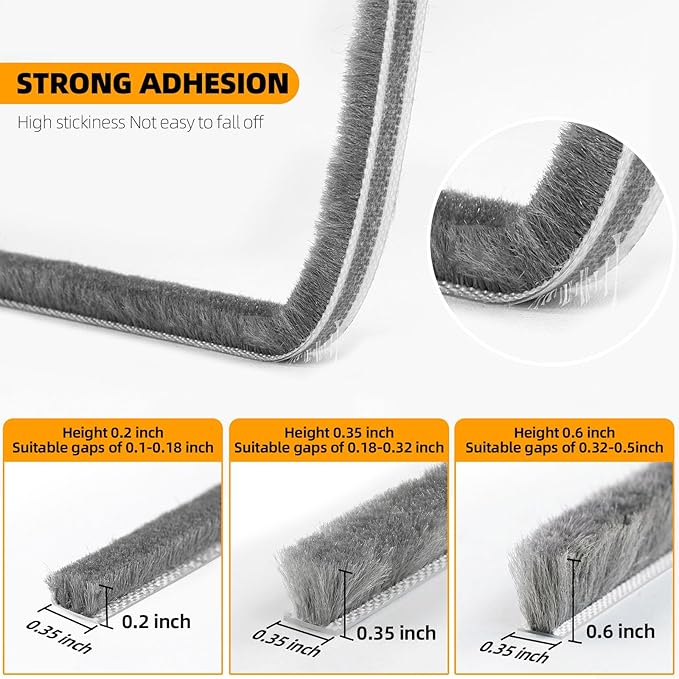 40FT Window Weather Stripping Door Seal - Weather Strip Insulation for Door Frame & Window, Soundproofing Weather Stripping