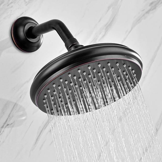 BESTILL Wall Mounted 6 Inch Extension Shower Head Arm, Shower Arm and Flange Included, Oil Rubbed Bronze