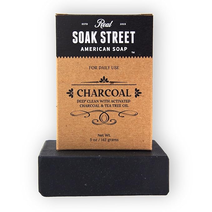 Real American Soap (Variety Bundle, 3 Pack) – Natural Bar Soap Made with Grass-Fed Tallow, Conditioning Lard, & Pure Coconut Oil – Unscented, Charcoal & Tea Tree Oil, & Lavender Goat Milk