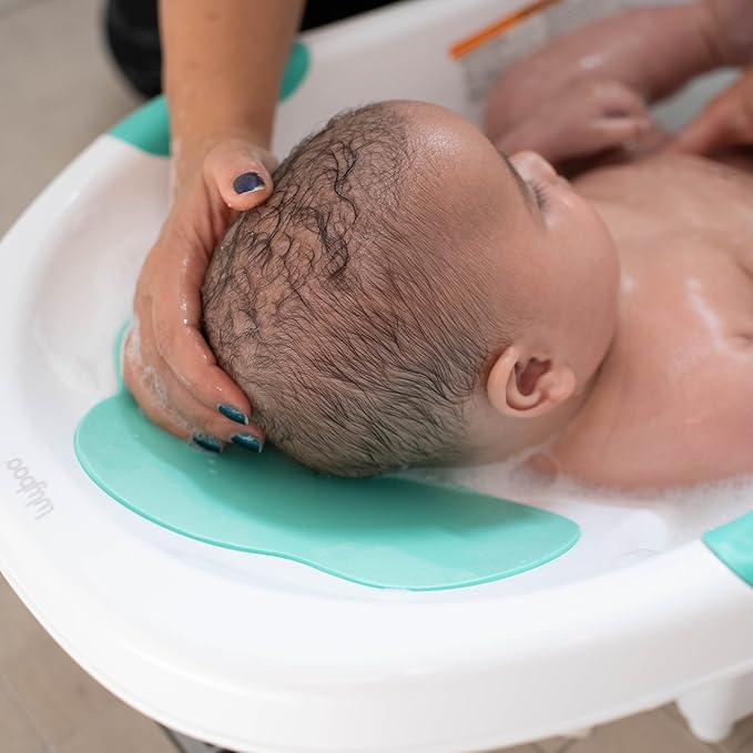 Lulyboo Baby Bath tub with Head Cushion, Bath Tub for Newborn and Toddlers, Ages 0-18 Months, Comfortable & Easy to Clean, Machine Washable Sling, Spacious for Toddlers, Ideal Baby Shower Gift