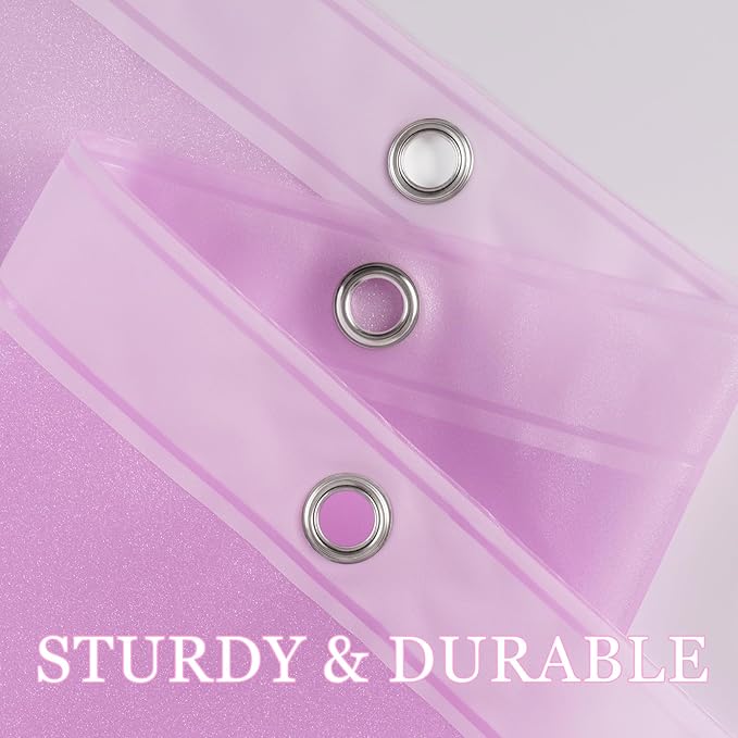 Waterproof PEVA Shower Curtain Liner Extra Long 72 x 84 inch, Dreamy Pink Sparkle Shower Curtain or Liner with 3 Large Magnets, Lovely Glitter 84'' Tall Bathroom Shower Curtain Lightweight