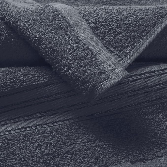 BOUTIQUO Ultra Soft Cotton 6 -Piece Hand Towel Set 16x24 Inch, Ideal for use in Bathroom, Kitchen, Gym, Spa & General Cleaning, Compact & Lightweight Multi Purpose Hand Towels - Charcoal Grey