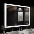 ISKM Framed LED Mirror for Bathroom 48"x38", Dimmable LED Bathroom Mirror with Lights, Anti-Fog, Front and Backlit Lighted Mirror 3-Colors, Shatterproof, Memory Function
