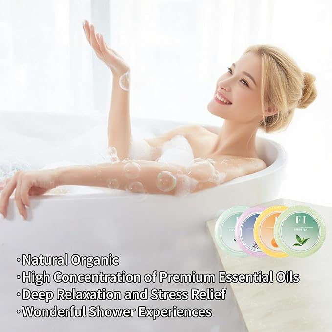 Shower Steamers Aromatherapy 24 Pcs of 8 Scents - Perfect Holiday Gifts, Birthday Gift, Travel Essentials, Stress Relief, Self Care, Bath Bombs for Women and Men