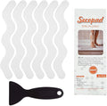 Anti Slip Shower Stickers, Adhesive Decals Safety Strips with Scraper for Bath Tub, Shower Floor, Stairs, 24 Pieces (Clear)