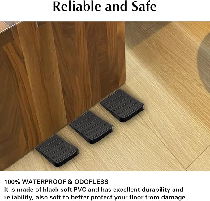 8 Pack Plastic Shims Table Wedge Black Toilet Shim, Levelers Adjustable Blocks Furniture Shims Wedges, Hot Tub Restaurant Appliance Shims for Leveling Feet, Trimmable Fix Highest Side 1/4"