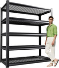 Garage Shelving,Heavy Duty Garage Storage Shelves,Metal Shelving Unit,5 Tier Adjustable Steel Utility Shelf,Use for Basement,Warehouse, Pantry Closet,Black (72" H*47.2" W*19.7" D)