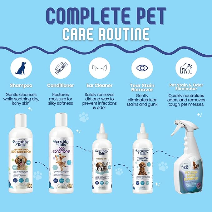 Organic Dog Shampoo - Puppy Oatmeal Shampoo for Itchy Skin Relief - Hypoallergenic for Sensitive Skin,for Dogs of All Ages,Deodorizes Smelly Dogs,Tearless,Made in USA, 16oz (Unscented)