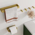 SAYAYO 6-Piece Bathroom Hardware Set Gold, Includes 10 Inch Towel Bar, Toilet Paper Holder & 4Pcs Coat Hooks Wall Mount, Towel Racks for Bathroom Accessories Set SUS304 Stainless Steel