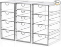 Acrylic Desk Organizers And Accessories With 13 Drawers, Office Desktop Drawers, Plastic Makeup Organizer Containers Bins With Drawers Desk Organization, Bathroom Organizers Storage Case Box Cube