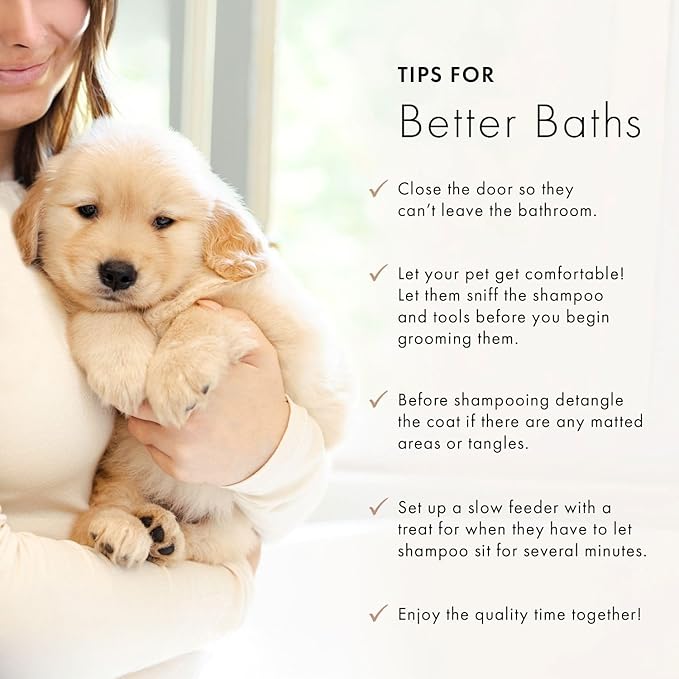 Puppy Love Gentle Bath & Grooming Set by Veterinary Formula & Tweezerman – Tearless Puppy Shampoo with 2-in-1 Bath Brush & Large Slicker Brush – Complete Bath Kit for Medium & Large Dogs & Puppies