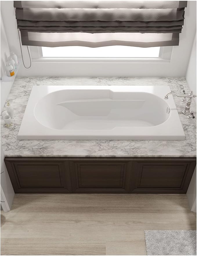 Jacuzzi SIGNATURE Acrylic Drop-In Bathtub, Soaking Sanctuary, Slip Resistant, Universal Drain Placement, 72" (L) x 36" (W), Rectangle, Oyster