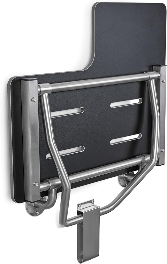 Seachrome 28" x 22.5” Black Reversible Folding Transfer Tub/Shower Seat, ADA Compliant