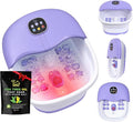 Collapsible Foot Spa Bath Massager with Heat Bubbles and Vibration Massage and Jets, 16OZ Tea Tree Oil Foot Soak Epsom Salt, WHALSTAR Foot Bath Bucket With Red Light & Remote
