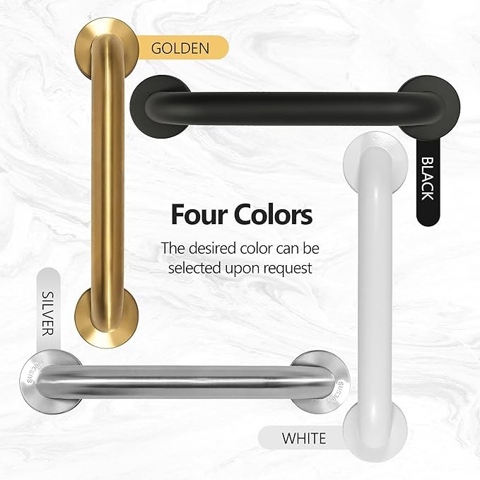 Shower Grab Bar, 2 Pack 32 Inch Gold Bathroom Safety Bar, 1.25" Diameter 304 Stainless Steel Grab Bars for Bathtubs and Showers, Handicap Shower Grab Bar for Seniors Elderly