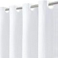 Inhousolu No Hook Waffle Weave Shower Curtain with Removable Snap in Fabric Liner Set for Bathroom, 230 GSM Heavy Duty Weighted Hem, Water Repellent Washable Bath Curtains, 36 x 72 Inch, White