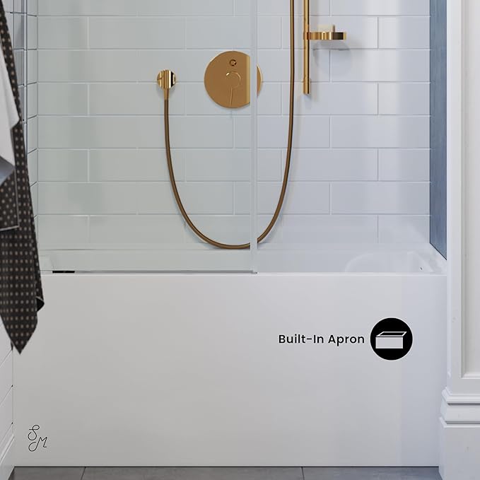 Swiss Madison Well Made Forever Voltaire 48"x32" Acrylic White, Alcove, Right Hand Drain, Apron Bathtub