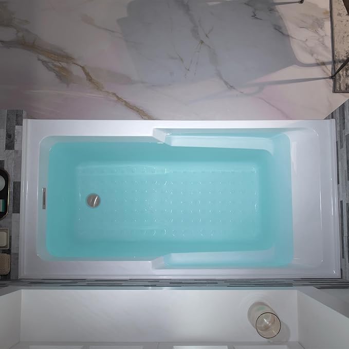 WOODBRIDGE 60" Acrylic Rectangular Alcove Soaking Bathtub in White with Right Drain, Chrome Pop-Up Drain Included BA6030R